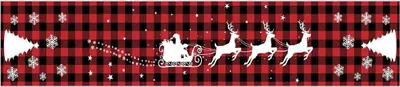 Produktbild von KARIERTER WEIHNACHTS-TISCHLÄUFER 33x180 Rot Weihnachtsmann-Rentier-Thema für den Tisch