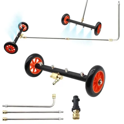 Produktbild von Hochdruckreiniger Bodenreiniger Unterbodenwaschanlage Wasserbesen - 40 cm - 126 cm - 4000 PSI - Aluminium