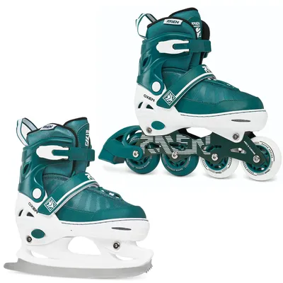 Produktbild von 2in1 Inlineskates/Schlittschuhe Raven Oxen Teal 38-42 verstellbar