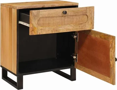 Zdjęcie produktu dla vidaXL Stolik nocny naturalny 50 x 33 x 60 cm lite drewno mango