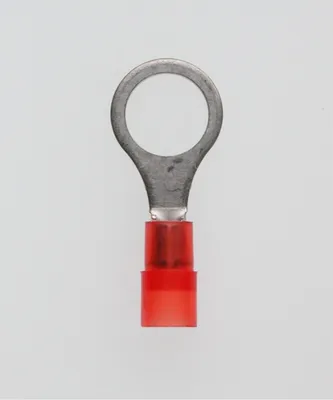 Image de Cosse à sertir DIN 46237 isolée, forme annulaire, section 0,5 mm² - 1,5 mm², rouge, transparente - 1 pièce