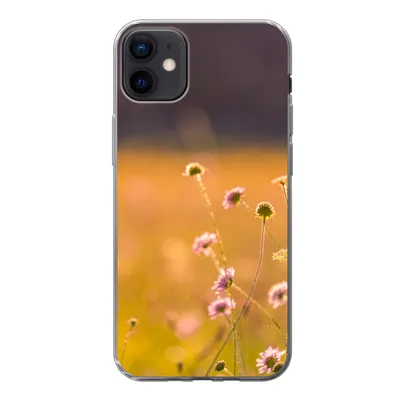 Produktbild von MuchoWow® Handyhülle Schutzhülle Hülle für iPhone 12 mini Blumen - Hell - Rosa Silikon Softcase Handy Hülle - Bild