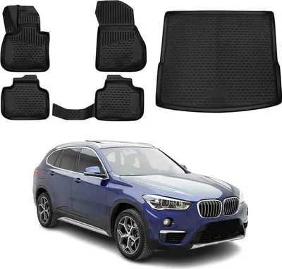 Image de Tapis & bac de coffre Set pour BMW X1 F48 2015-2022 Caoutchouc TPE Noir 5x