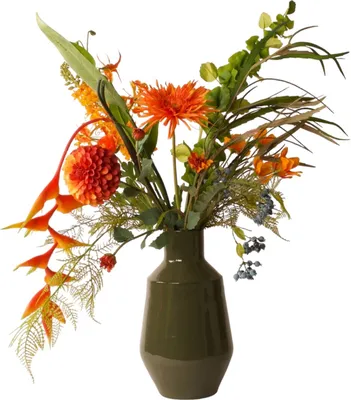 Image de Bouquet de fleurs artificielles Orange, seidenblumen