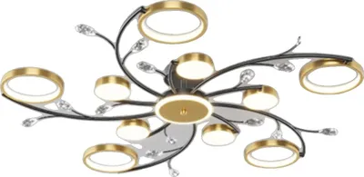 Produktbild von Deckenleuchte, modernes Design, einstellbare Farbtemperaturen, 10 Lichter, APP mit RC dimmbar