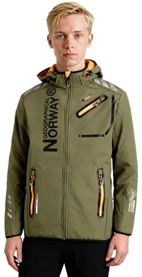 Obrázok produktu pre Geographical Norway WY1996H/GN-Kaki / Orange pánska zelená softshellová bunda