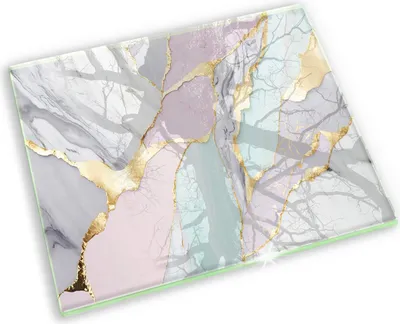 Produktbild von Grabkerze Untersetzer Glastafel Gummifüße Motiv - 60x52 cm - Pastellmarmor