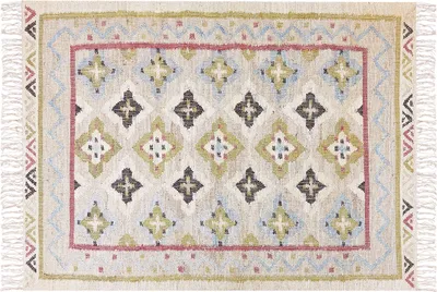 Produktbild von BELIANI Teppich Beige aus Jute 160 x 230 cm Rechteckig mit Fransen Orientalisch Kurzflor für Wohnzimmer Schlafzimmer Esszimmer