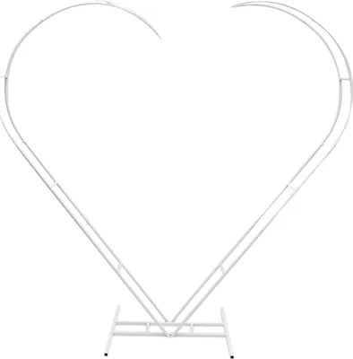 Image de Arche de mariage, forme de cœur, structure robuste en acier, L, BLANC