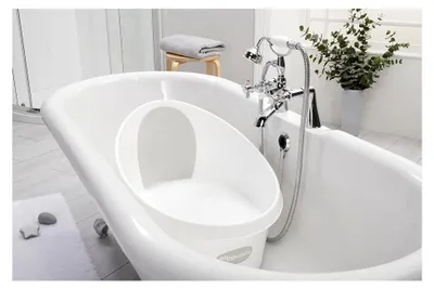 Produktbild von Kleinkindbadewanne - Weiß mit grauer Rückenlehne