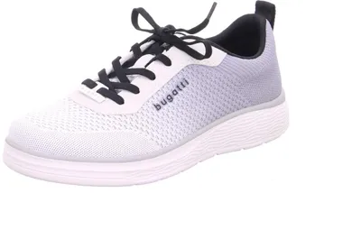 Produktbild von Bugatti Herren Sneaker Weiß mit atmungsaktivem Mesh, flexibler Gummisohle und schwarzer Schnürung