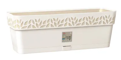 Produktbild von Pflanzgefäß Stefanplast STF824 19 x 17 x 49,5 cm Beige Weiß Kunststoff