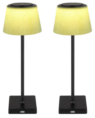 Produktbild von 2x LED Tischlampe, Innen Außen, Touchdimmer, Akku H 38 cm