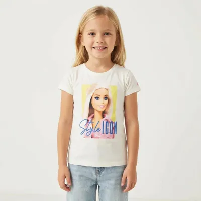 Produktbild von Barbie Mädchen Kinder T-Shirt kurzarm Shirt – Gelb / 110