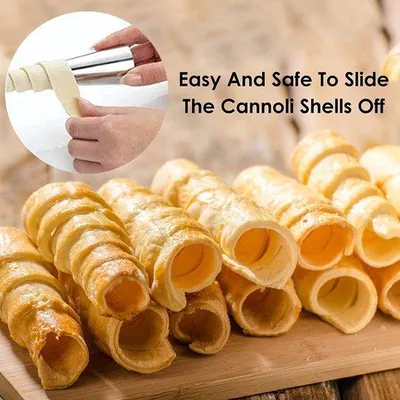 Produktbild von Croissantformen aus Edelstahl, glatt und schön, einfach zu reinigen, für Cannoli-Röhren, 20 Stück