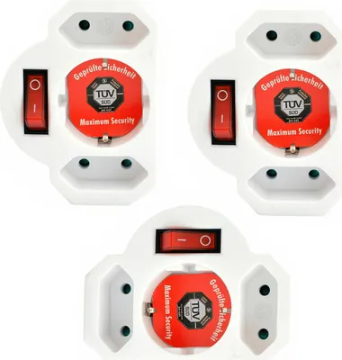 Produktbild von 3x Steckdosenleiste Mehrfachsteckdose 3-fach mit Schalter Steckdose Euro Mehrfachstecker Steckerleiste Wandstecker EU