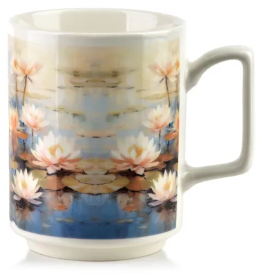 Produktbild von Becher MOJRA 350 ml Blau-Beige Porzellan 8x11x10 cm