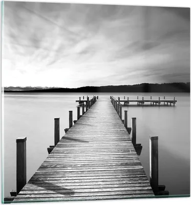 Produktbild von Bilder auf glas - Einteilig - Brücke Frieden Wasser - 50x50cm - Glasbilder - Wandbilder - Bilder - zum Aufhängen bereit - Wanddekoration aus Glas - Glas Bilder - Wandbild auf Glas - GAC50x50-4865