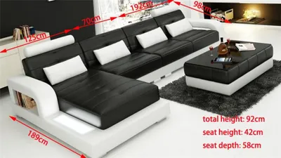 Produktbild von Möbel Ecksofa Leder Sofa Couch Polster Eck Sitz Wohnlandschaft Garnitur L-Form