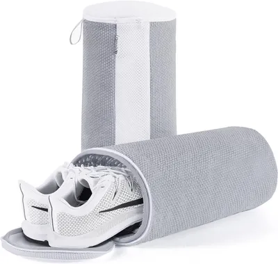 Productafbeelding van Schoenwaszak 2 stuks - Wasmachine net - Schoenen reinigen - 360 graden reiniging - 18 x 32 cm - Grijs