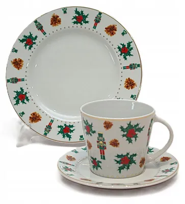 Produktbild von Lubiana Weihnachtliches Frühstücksset Porzellan 3-teilig