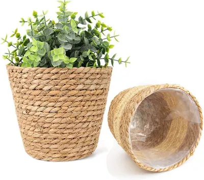 Produktbild von Set von 2 Seagrass Körben 18 cm, Blumenkorb, Pflanztopf, Aufbewahrungskorb, für Innen und Außen
