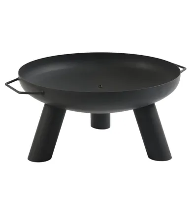 Produktbild von Designer-Feuerschale Ø 55 cm – Robuste Gartenfeuerschale aus Stahl, Schwarz Matt
