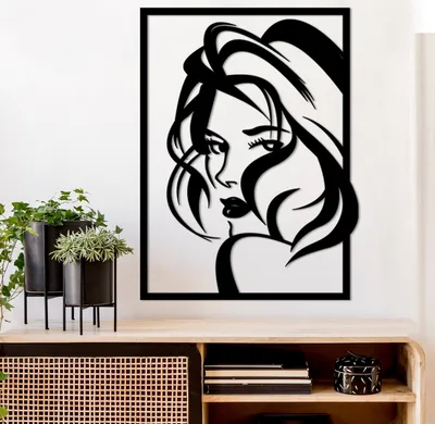 Produktbild von Wallity, Look, Dekoratives Wandaccessoire aus Metall, Schwarz, 100 % METALL, 56 x 41 cm