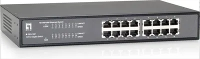 Produktbild von LevelOne 16-Port Gigabit Switch, Gigabit Ethernet (10/100/1000), Vollduplex, Rack-Einbau