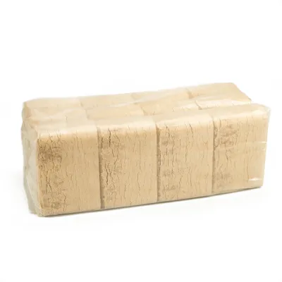 A package of wood briquettes.