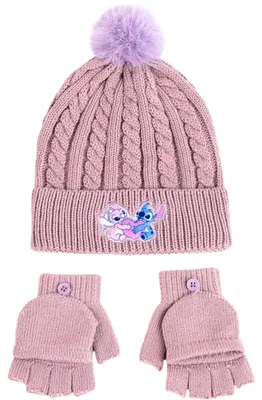 Produktbild von 2-tlg. Winter Set: Mütze & Handschuhe Disney Lilo & Stitch one size