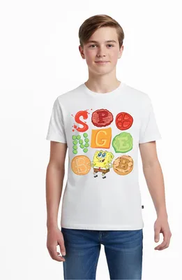 Produktbild von Spreadshirt Spongebob Schwammkopf Burger Zutaten Design Teenager Premium T-Shirt, 158/164 (12 Jahre), Weiß