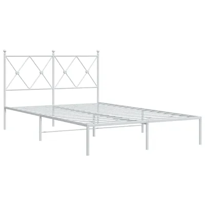 Produktbild von Bettgestell mit Kopfteil Metall Weiß 120x190 cm