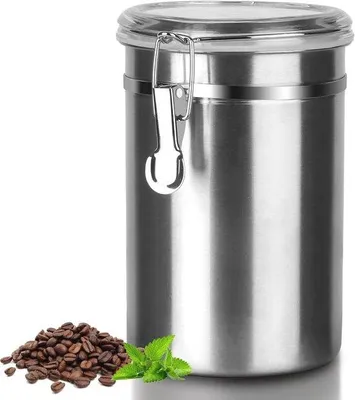 Produktbild von Stahlcontainer mit transparenten Abdeckungen - luftdicht, stapelbar und ideal für Getreide, Snacks und Gewürze