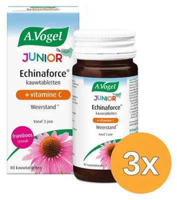 Productafbeelding van 3x A.Vogel Echinaforce junior & vitamine C (80 kauwtabletten)