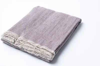 Zdjęcie produktu dla Koc z frędzlami, bordowo-czerwony, 165x210