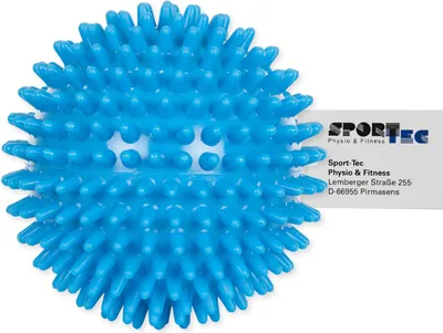 Produktbild von Igelball Massageball Reflexzonen Massage Selbstmassage soft 10 cm neon-blau