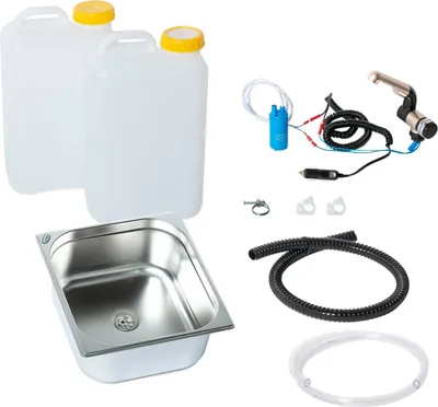 Image de 12V Mini-cuisine Cuisine de camping Bloc cuisine en kit Évier 354x325x150 mm Barwig 19 Li