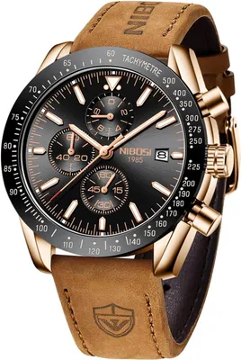 Produktbild von für Männer Klassische Elegantes  Analog Quarz Chronograph Wasserdicht Leuchtende Datum Roségold Silber Armbanduhr
