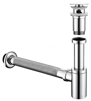 Siphon mit Pop-up-Ventil, Ablaufgarnitur, Waschbecken, Chrom