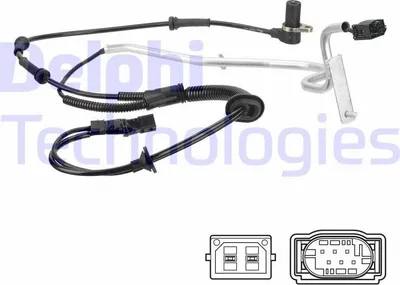 Produktbild von DELPHI ABS Sensor Raddrehzahl Hinten Links für VW PASSAT Variant (3B6) SS20824