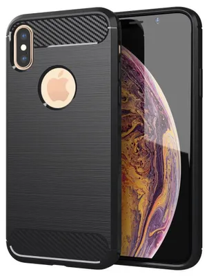 Zdjęcie produktu dla Techsuit Carbon Silicone etui na iPhone XS Max – czarne