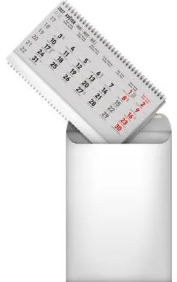 Image de Calendrier mural NOTIQUE, format standard, pliable, pour 4 mois, année 2027, dimensions : 29,5 x 84,5 cm