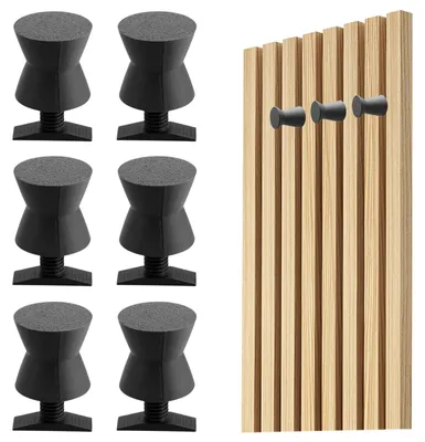 6 Haken für Akustikpaneele, rund, ohne Bohren, schwarz