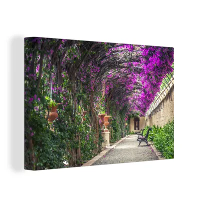 Produktbild von OneMillionCanvasses® - Leinwandbilder - 150x100 cm, Tunnelartige Pergola, Wandbilder Kunstdruck Wanddekoration