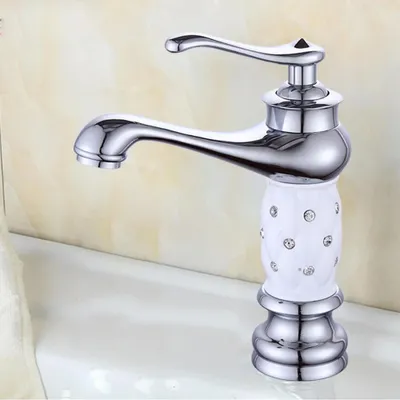 Obrázek produktu pro Koupelnová baterie – umyvadlová baterie – montáž na desku – tělo z nerezové oceli – ventilový jádro z mosazi – pro umyvadlo