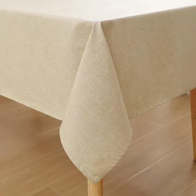 Productafbeelding van Tafelkleed, linnenlook, afwasbaar, met lotus effect, rechthoekig, 140 x 300 cm, crème kleur