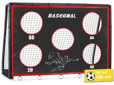 Imagen del producto de Portería de fútbol portátil con estructura de 5 agujeros, de 180 x 70 x 120 cm, ideal para entrenamiento y uso recreativo