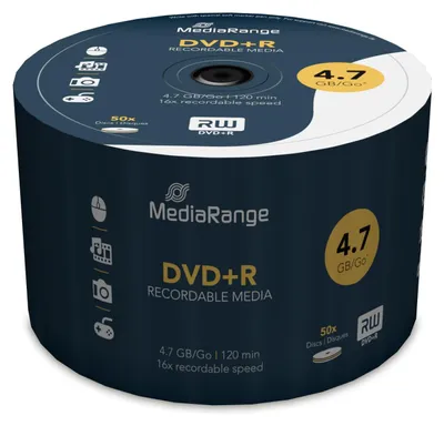 Produktbild von MediaRange DVD+R 4.7GB, 50er Pack, 16-fache Schreibgeschwindigkeit