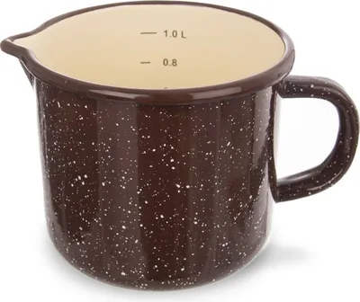 Produktbild von Orion Becher mit Maßeinteilung Tasse emailliert im Retro-Stil 1,2l 12 cm